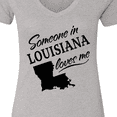 thumbnail image 4 of Inktastic Someone in Louisiana Loves Me Women's V-Neck T-Shirt, 4 of 5