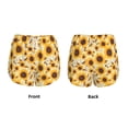 thumbnail image 3 of Gukieu Brown Leaf Pattern Sunflower Print Women's Sports Shorts with Drawstring Elastic Waistband for Running, Yoga, Fitness-XX-Large, 3 of 7