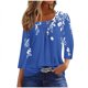 thumbnail image 2 of Fiudx Ropa de Mujer Blusa de Manga 3/4 a La Moda para Mujer, Camiseta Estampada, Top Informal, 2 of 5