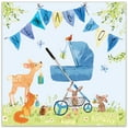 thumbnail image 2 of Twizler New Baby Boy Card - Blue Crib and Woodland Animals - Boys Baby Shower Greeting Card - Congratulations New Parents, 2 of 5