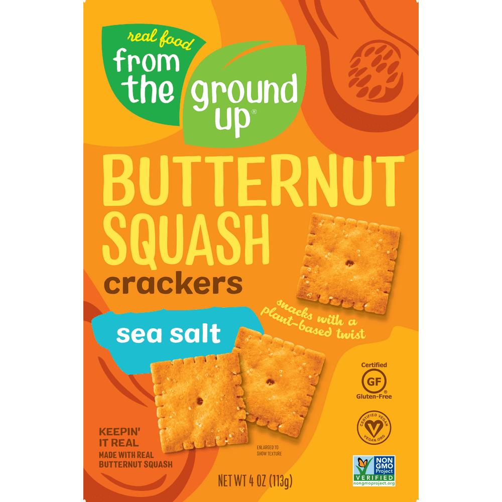 Real Food From The Ground Up Butternut Squash Sea Salt Crackers, 4 oz