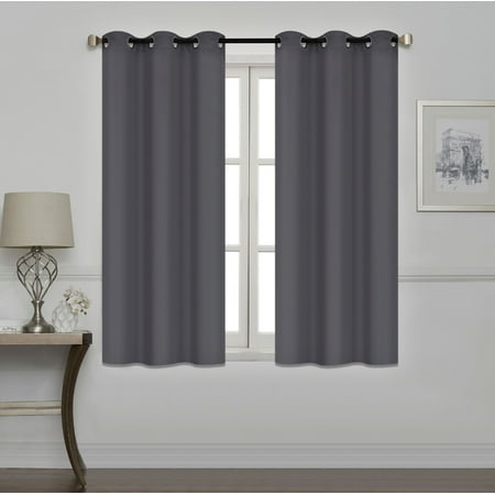 Mallen Home Room Darkening and Thermal Insulated Blackout Grommet Window Curtain for Living Room and Bedroom Dark Gray, 40