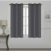 MallenHome Room Darkening and Thermal Insulated Blackout Grommet Window Curtain for Living Room and Bedroom Dark Gray, Each Panel Measures 40" x 63", 2 Panels