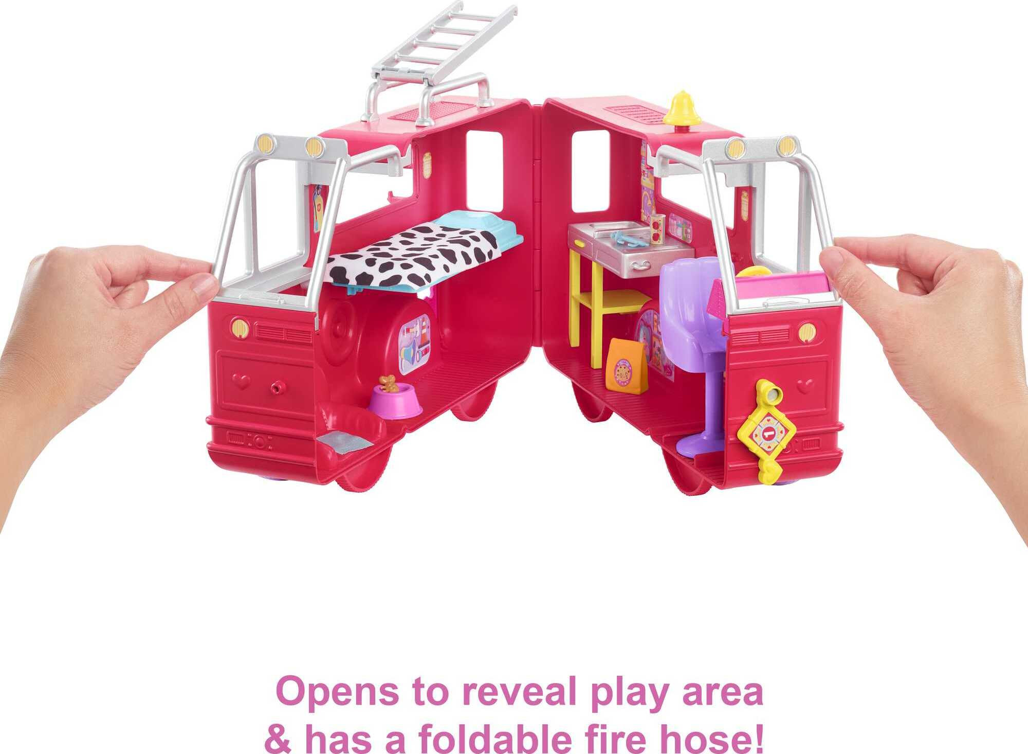 Barbie Chelsea Can Be Fire Truck Playset with Blonde Doll, 2 Pets & 15+ Accessories, Open for Station - image 4 of 7