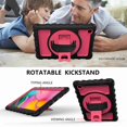 thumbnail image 6 of Dteck For Tab A7 10.4 Case 2020 T500 T505 Heavy Duty Rugged 3 Layer Full Body Shockproof Protective Covers with 360 Rotate Stand /Hand Strap/ Should Belt /Pencil Holder, Black+Rose, 6 of 6