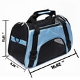 thumbnail image 6 of Pet Carrier Soft-Sided Carriers for Cat Carriers Dog Carrier for Small Medium Cats Dogs Puppies Pet Carrier Airline Approved up to 15 Lbs Cat Dog Pet Travel Carrier (Small, Blue), 6 of 6