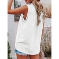 thumbnail image 4 of Women Sleeveless Blouse Ruffles Button V Neck Vest Casual Tops, 4 of 8