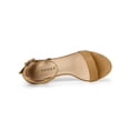 thumbnail image 4 of BLISSFUL STEP Women's Ankle Buckle Strap Chunky Heel Sandal Shoes Khaki 9.5, 4 of 7