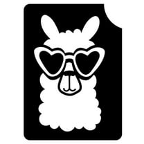 Art Factory Glitter Tattoo Stencil - Llama Head (5/pack), Temporary Tattoo Template for Kids Adults, Face Paint Stencil Body Art Stencil, Llama Head Stencil for Face Painting, Party, Festival,2"x2.7"
