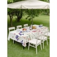 thumbnail image 3 of Outdoor Tablecloth with Umbrella Hole and Zipper, Spring Floral Rectangle Table Cloth 52x70 Inch Waterproof Tablecloth, Watercolor Summer Botanical Flowers Picnic Table Cover for Patio Camping, 3 of 7