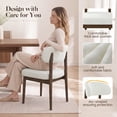thumbnail image 3 of Hawsaiy Dining Chairs Set of 2, Upholstered Kitchen & Dining Room Chairs with Solid Wood Frame, Curved Back Side Chairs, Cream, 3 of 9