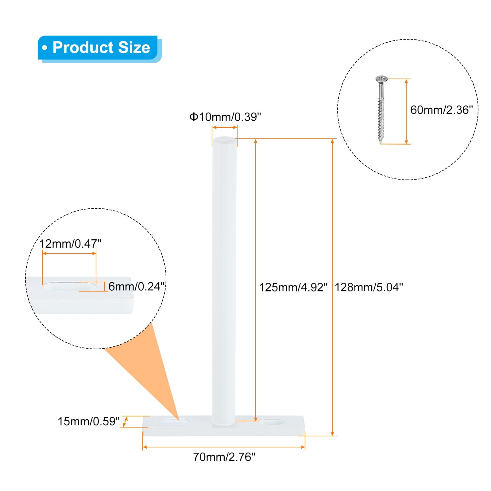 Uxcell Floating Shelf Bracket 5", T Brackets for Shelves, Wall Mounting Blind Shelf with Screws, White 4 Set
