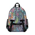 thumbnail image 3 of Blue Pioneer Flower and Paisley Pattern Backpack for School,Cute School Bag,Schoolbag with Adjustable Shoulder Straps & Padded Back,15.25"x11.5"x5.25", 3 of 5