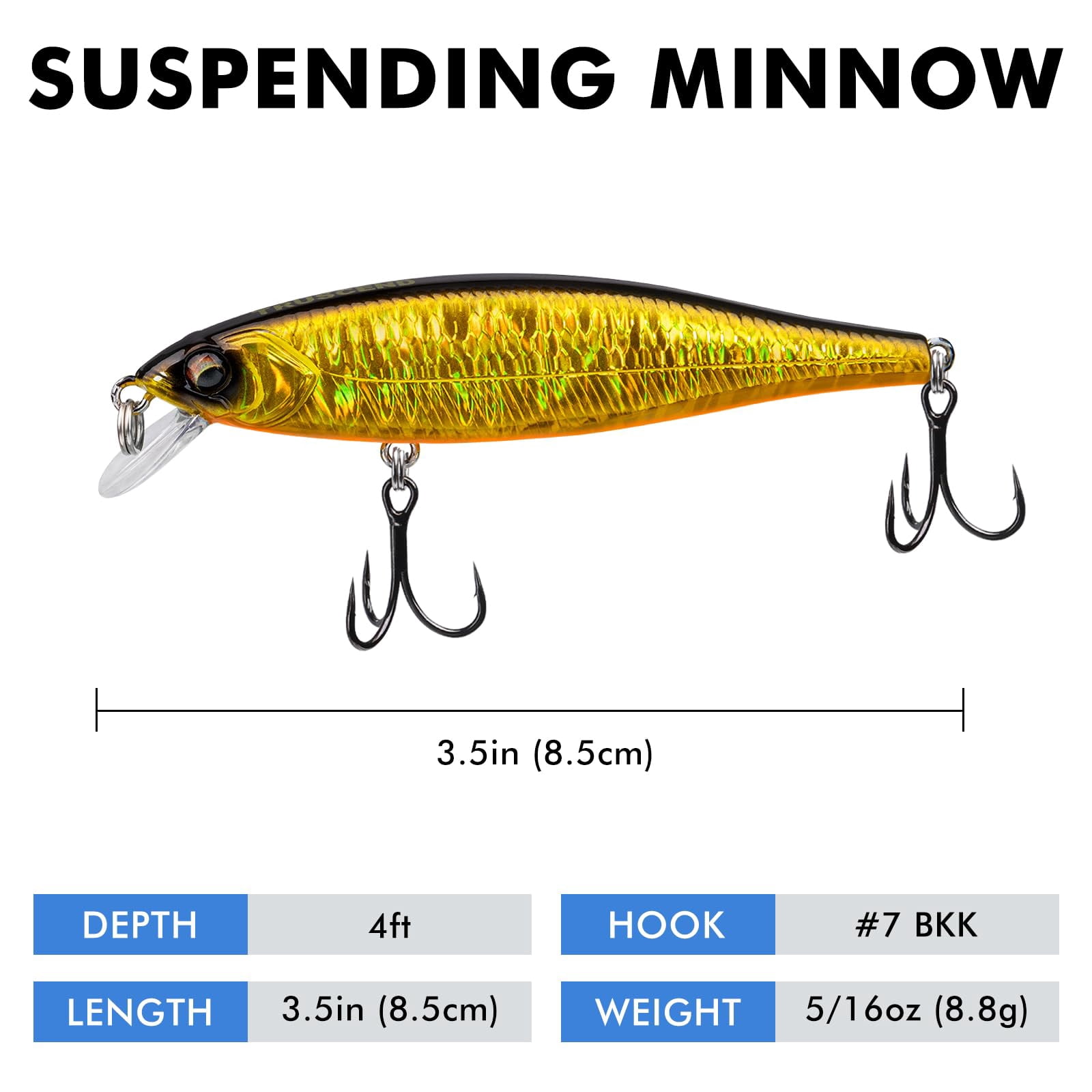 Suspending Jerkbait  Rattle Minnow Lures With Bkk Hooks Freshwater Bass Trout Striper Walleye Pike Fishing Variety Pack For All Water Conditions Premium Gear And Gifts