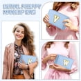 thumbnail image 5 of YOOLIFE Preppy Makeup Bag, Cute Makeup Pouch PU Leather Waterproof Cosmetic Bag, Personalized Birthday Gifts for Mom Teacher Friends Bridesmaids Nurse, Trendy Stuff for Girls (Sky Blue I), 5 of 7