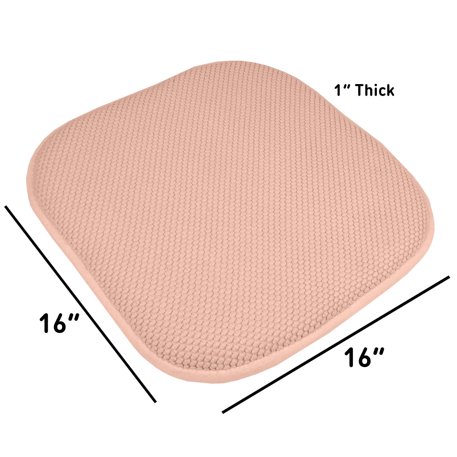 Memory Foam Honeycomb Non-Slip Back 16" x 16" Chair Cushion Pad 2, 4, 6, 12 Pack