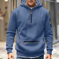 thumbnail image 2 of ITSAME Boys Half Zip Hoodie Pullover Long Sleeve Active Fit Casual Sweatshirt with Kangaroo Pocket Size 7, 2 of 7