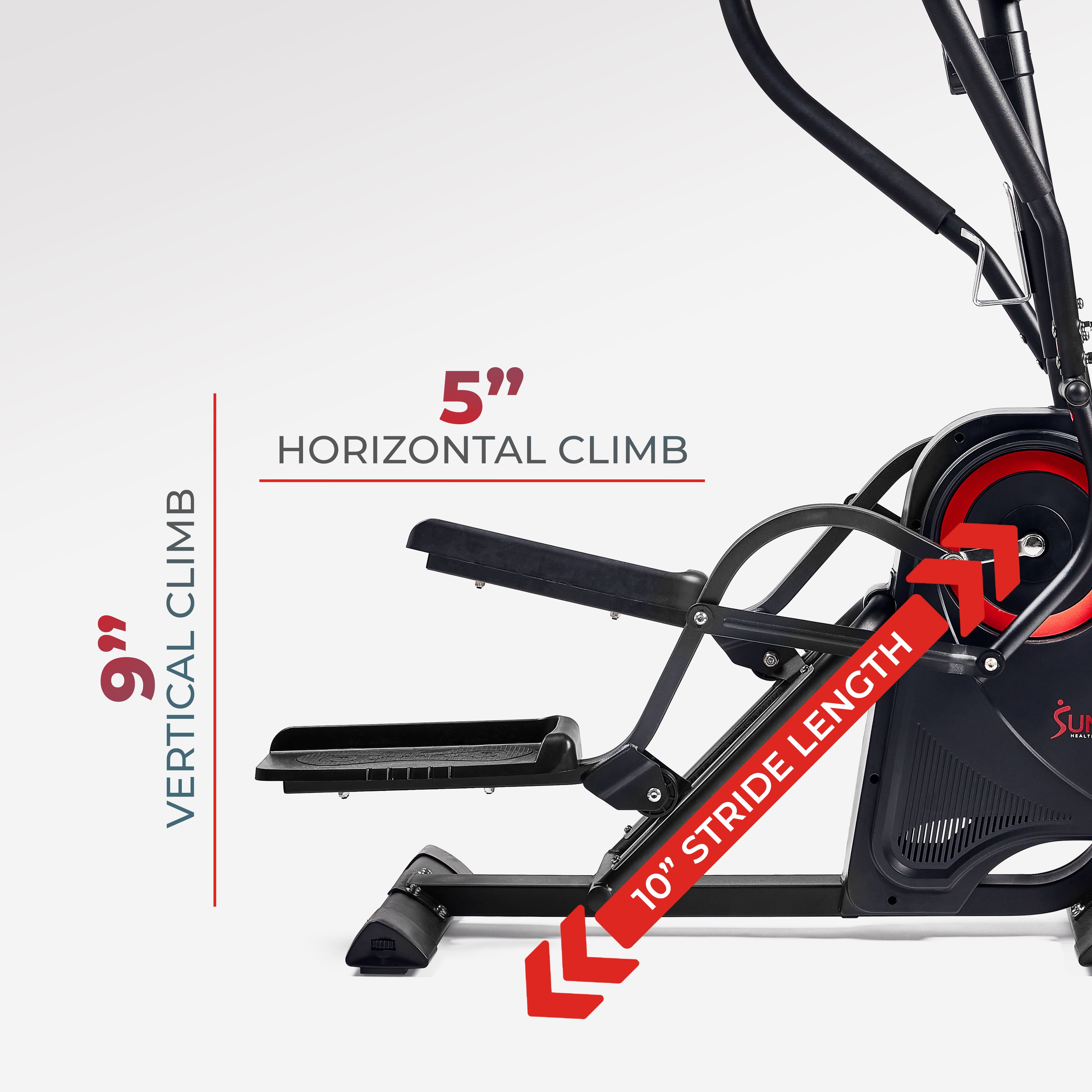 Sunny Health & Fitness Magnetic Vertical Elliptical Cardio Climber Machine and Exercise Stepper, Workout Cross Trainer, SF-E3919