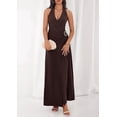 thumbnail image 2 of PRETTYGARDEN Holiday Cocktail Dresses for Women Summer Elegant V Neck Halter Backless Wedding Guest Party Midi Dress, 2 of 7