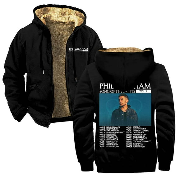 Phil Wickham Song Of The Saints Tour 2026 Merch Zipper Hoodies Women Men Jacket Parkas Long Sleeve Fashion Streetwear Coat