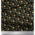 thumbnail image 3 of Soimoi Black Rayon Fabric Leaves,Light Bug & Floral Clip Art Printed Craft Fabric by the Yard 42 Inch Wide, 3 of 3
