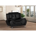 thumbnail image 2 of Home Square 2-Piece Set with Faux Leather Sofa and Club Chair in Black, 2 of 13