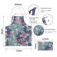 thumbnail image 7 of Pioneer Flower Floral Print Pattern Apron-Garden Aprons for Women with Pockets-Cotton Linen Waterproof Kitchen Cooking Gardening Aprons Adjustable for Kitchen,Cooking,BBQ and Salon 33x27 Inch, 7 of 7