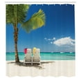 thumbnail image 3 of Ambesonne Beach Shower Curtain, Relaxing Panorama Sea, 69"Wx70"L, Green Blue, 3 of 5