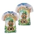 thumbnail image 3 of Happy St. Patrick’s Day Cocker Spaniel with Green Hat Shamrocks Rainbow All Over Print 3D Shirt Unisex Merch Cockers Dog Lover Gifts - 03007, 3 of 6