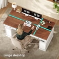 thumbnail image 6 of 55.1" Farmhouse Electric Standing Desk with 3 Drawers and Storage Cabinet, Height Adjustable Executive Desk for Home Office, 6 of 7