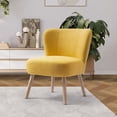 thumbnail image 2 of Modern 25" Wide Wingback Accent Chair with Water and Stain Resistant Boucle Upholstered Fabric, Mustard, 2 of 5