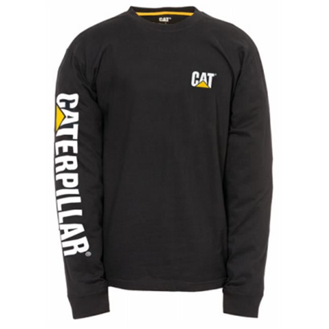 CAT Caterpillar Trademark Banner Long Sleeve T-Shirt Mens Durable Work Tee
