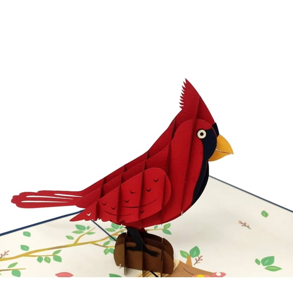 Wonder Paper Art Cardinal Pop-Up Greeting Card, Red, Birthday