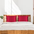 thumbnail image 2 of PiccoCasa 550 Thread Count Silk Pillowcase, Red Standard(20"x26"), 2 of 7