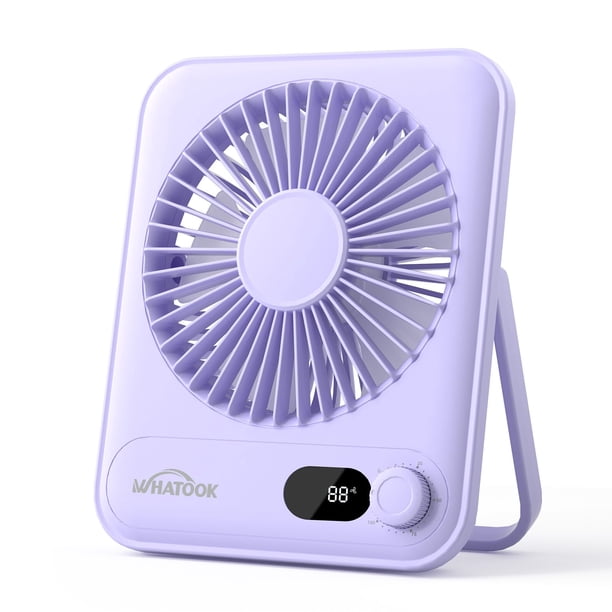 Ventilador de escritorio WHATOOK Small de 2000 mAh con 10 horas de batería recargable