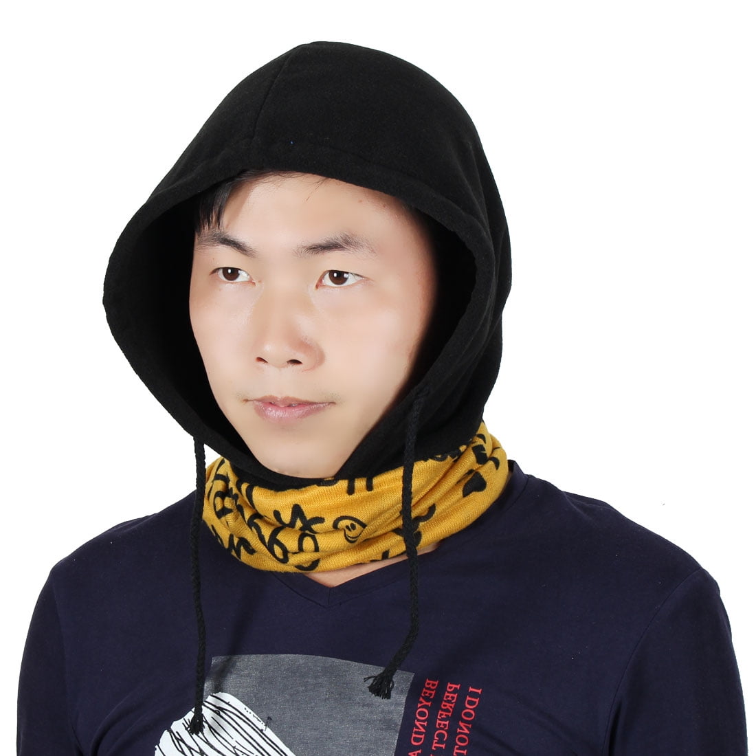 Letter Pattern Adjustable Rope Double Layer Neck Warmer Protector Hood Balaclava by
