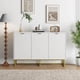 thumbnail image 1 of Moderno buffet sideboard: con 3 doors y a estante, wood credenza consola gabinete in blanca color, 1 of 7