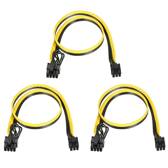 PCIe Cable 6 Pin Male to 8 Pin (6 2) Male GPU Power Supply Cable PCI Express Power Adapter Cable 520mm/20.5",3pcs