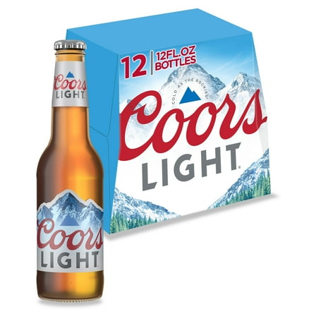Coors Light American  Beer, 12 Pack, 12 fl oz Glass Bottles, 4.2% ABV