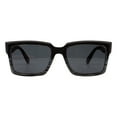 thumbnail image 2 of Men's Rectangular Sunglasses Matte Finish Half Wood Print Black Gray UV400, 2 of 4