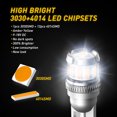 thumbnail image 4 of AUXITO 194 LED Bulb Amber Yellow, Side Marker Lights 300% Brighter T10 168 2825 W5W LED Bulbs for License Plate Light Dome Map Door Courtesy Interior Car Lights, Pack of 10, 4 of 7