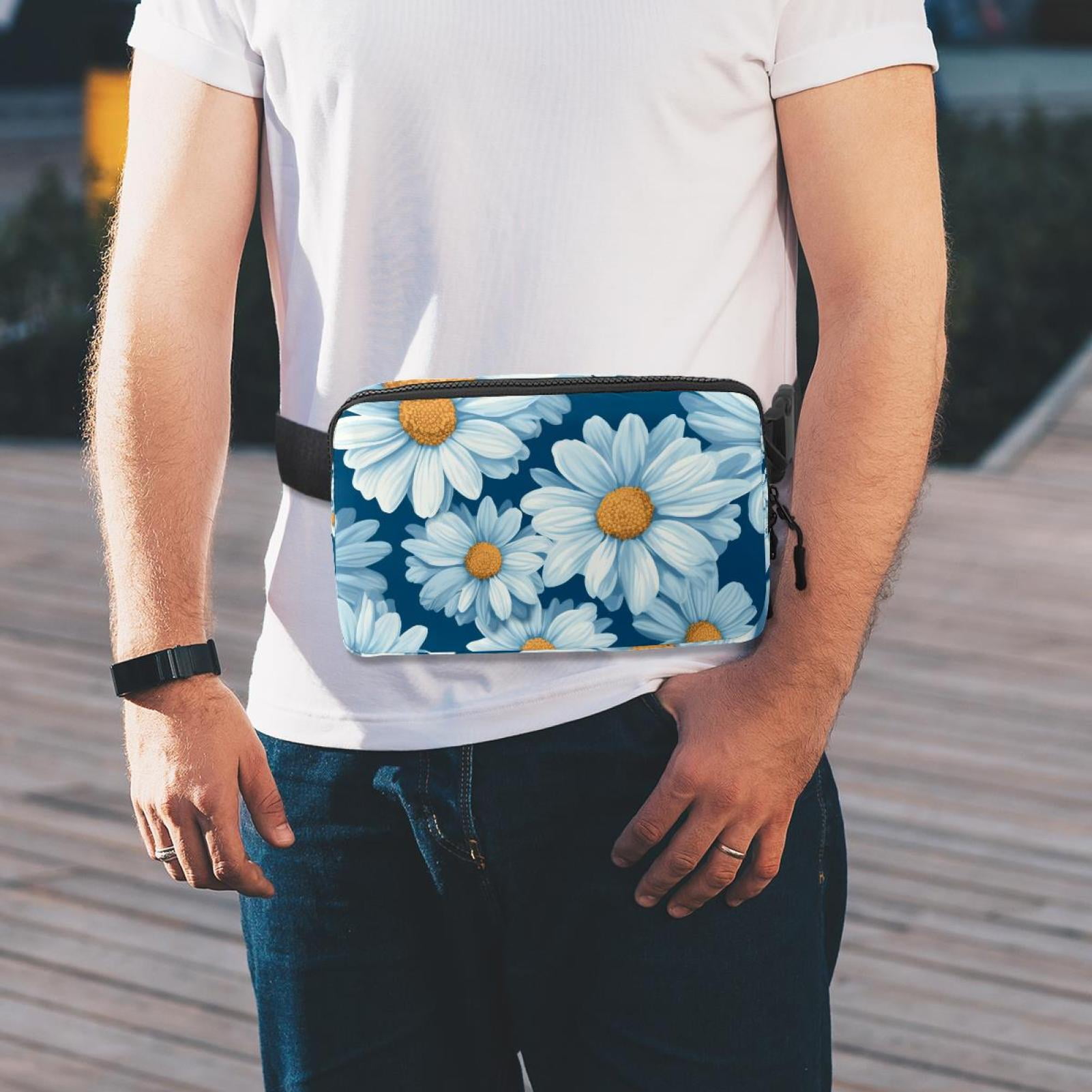 Daisies Lightweight Adjustable Waist Pack with Extension Strap - Unisex Fanny Pack, Belt Bag, Cross Body Bag