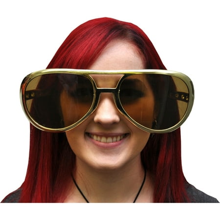 Morris Costumes New Rock And Roll Oversized Jumbo Plastic Gold Glasses, Style FM57481