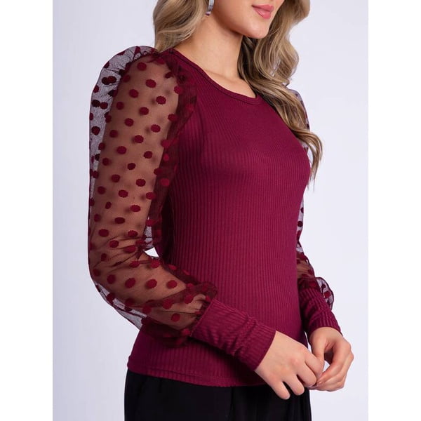 blusas con manga de tul
