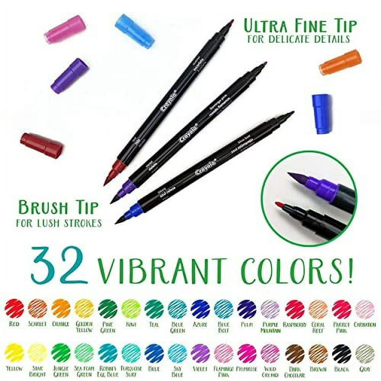 Brush & Detail Dual Tip Marker Set (32Ct), Adult Coloring Markers, Gifts  for Teens & Adults