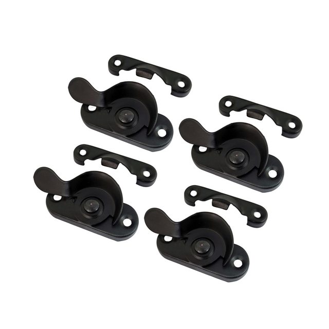 QCAA Steel Window Sash Lock, CTC 2", Matte Black, 4 Pack, Made in