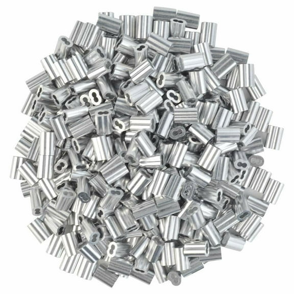 AirFly 1000pcs Ferrule Aluminum Sleeve Duplex Crimp for 1/16" Wire Rope and Cable, US