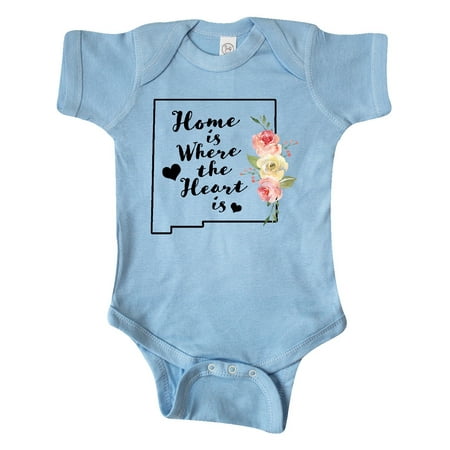 

Inktastic New Mexico Home is Where the Heart is with Watercolor Floral Gift Baby Boy or Baby Girl Bodysuit