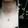 thumbnail image 3 of Rosec Jewels Lotus Flower Necklace with Blue Sapphire, 10K White Gold, 3 of 8