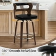 thumbnail image 3 of Dycanpo 26" Counter Height Bar Stools Set of 2, Swivel Counter Stools with Back for Kitchen Island, Black, 3 of 10